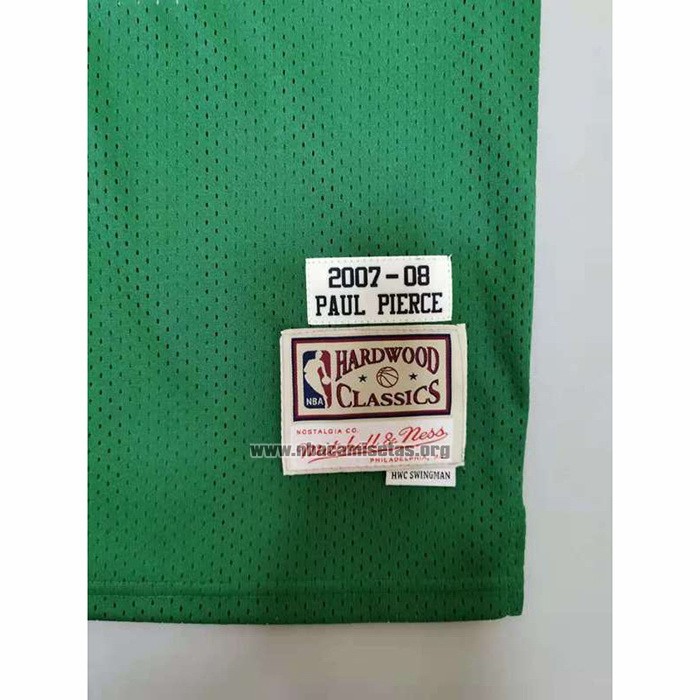 Camiseta Boston Celtics Paul Pierce NO 34 Hardwood Classics Throwback Verde